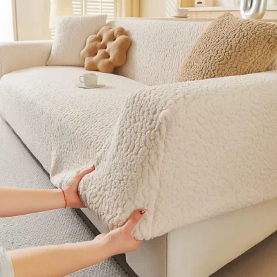 幕咖家居 冬季舒棉絨沙發套罩2025新款毛絨沙發罩全包萬能套防貓抓保護蓋布
